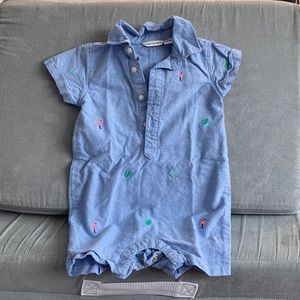 Janie and Jack Palm Flamingo Romper